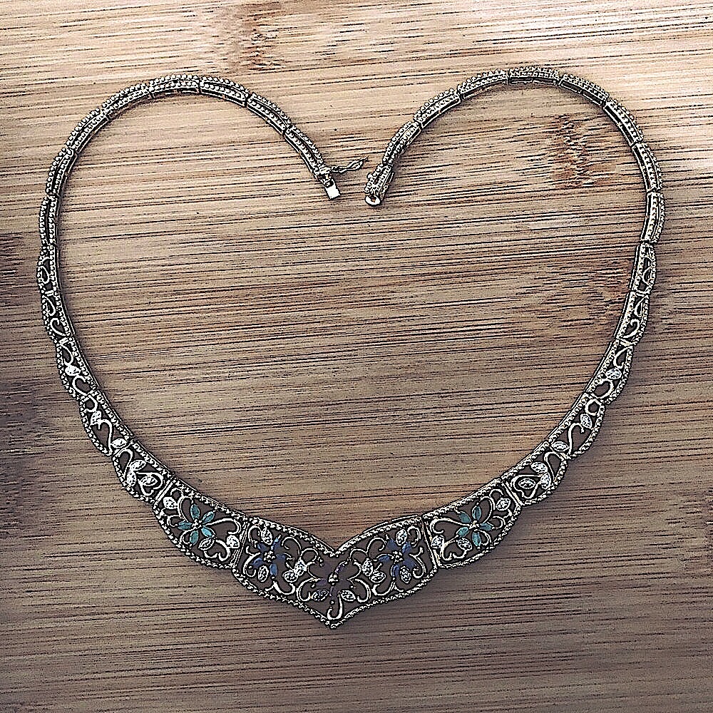 $152 Designer Vermeil Sterling Estate Necklace Designer Mark 925 CHINA - Picture 7 of 9